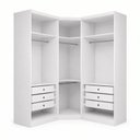 Ver imagem 4 de Guarda-Roupa Modulado de Canto Oblíquo Reflecta com LED 5 Portas 6 Gavetas 100% MDF Cairo
