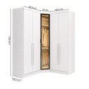Ver imagem 3 de Guarda-Roupa Modulado Canto Oblíquo Reflecta com LED 5 Portas 6 Gavetas MDF Cairo Branco/Neve