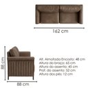 Ver imagem 3 de Sofá Living 2 Lugares Royal 162 cm Pes Madeira Courino Tcs 729 Moll