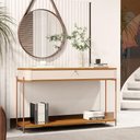 Ver imagem 1 de Aparador Bella Vista 1 Gaveta MDF 123cm Off White Nature Bronze Bechara Móveis