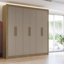 Ver imagem 2 de Guarda-roupa Casal Kappesberg 6 Portas 2 Gavetas Marrom Cinza - M569