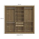Ver imagem 4 de Guarda-roupa Casal Kappesberg 6 Portas 2 Gavetas Marrom Cinza - M569