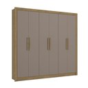 Ver imagem 1 de Guarda-roupa Casal Kappesberg 6 Portas 2 Gavetas Marrom Cinza - M569