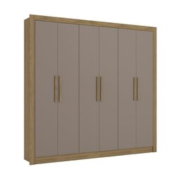 Guarda-roupa Casal Kappesberg 6 Portas 2 Gavetas Marrom Cinza - M569 - 1 Guarda-roupa Casal Kappesberg 6 Portas 2 Gavetas Marrom Cinza - M569 - 1