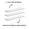 Kit 3 Prateleiras 60x15 Mdf Branco Parede Madeira Quarto - 5