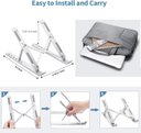 Ver imagem 3 de Suporte para laptop, suporte ergonômico de alumínio ajustável computador para mesa, portátil, dobráv