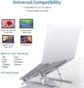 Ver imagem 6 de Suporte para laptop, suporte ergonômico de alumínio ajustável computador para mesa, portátil, dobráv