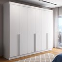 Ver imagem 1 de Guarda-roupa Casal 6 Portas 4 Gavetas Theodore 231 Cm - Branco