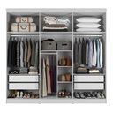 Ver imagem 7 de Guarda-roupa Casal 6 Portas 4 Gavetas Theodore 231 Cm - Branco