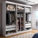 Ver imagem 2 de Guarda-roupa Casal 6 Portas 4 Gavetas Theodore 231 Cm - Branco