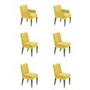 Ver imagem 1 de Kit 4 Cadeiras Germany + 2 Germany Retro Suede Mostarda Dominic Decor