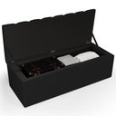 Ver imagem 6 de Calçadeira Recamier Baú para Cama de Casal King Dália 195x50 Cm W01 Suede Preto - Lyam Lyam Decor