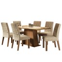 Ver imagem 2 de Conjunto Sala de Jantar Madesa Rafaela Mesa Tampo de Vidro com 6 Cadeiras Rustic/Crema/Imperial Cor: