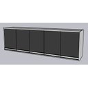 Ver imagem 1 de Armário Aéreo Multiuso 2m Michelangelo Preto Fosco 100% Mdf 15mm Rino Móveis