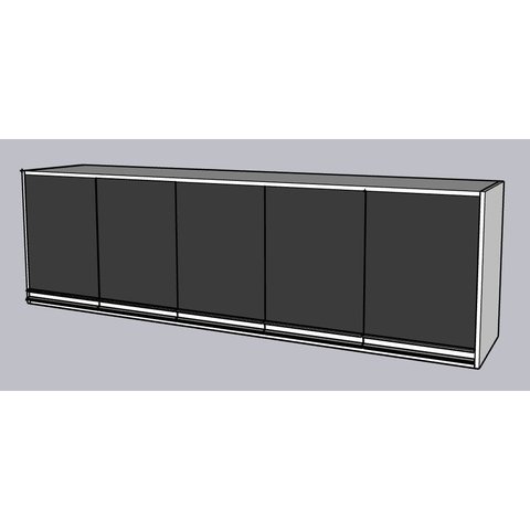 Armário Aéreo Multiuso 2m Michelangelo Preto Fosco 100% Mdf 15mm Rino Móveis