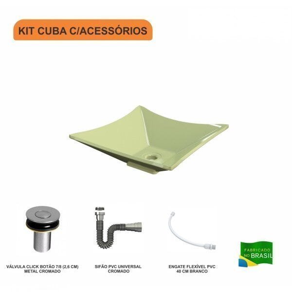 Kit Cuba L34 com Válvula Click 1''B + Sifão Cromado e Flexível Compace - 3