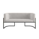 Ver imagem 3 de Sofá 2 Lugares com Base de Metal Preto Reforçada Bege