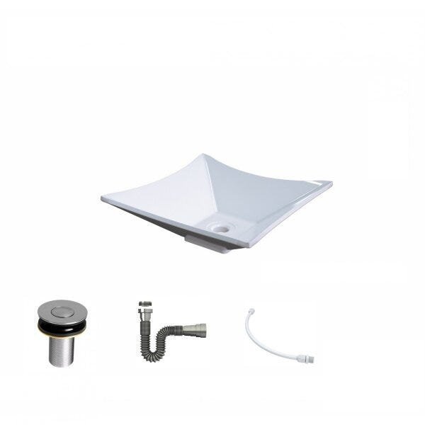 Kit Cuba L34 com Válvula Click 1''B + Sifão Cromado e Flexível Compace - 2