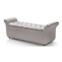 Ver imagem 1 de Recamier com Baú Retrô 158cm em Tecido Tipo Linho