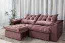 Ver imagem 2 de Sofá Retrátil e Reclinável 2,30m em Tecido Veludo C/ Pillow Nos Braços e Molas Ensacadas Bonel/d33:r