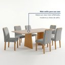 Ver mais imagens de Conjunto de Mesa de Jantar 6 Lugares Lyra em MDF 160x80cm Cinamomo Off White e Cinza