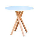 Ver imagem 1 de Mesa Madeira Redonda Jantar Café Bar Tampo Branco 80cm