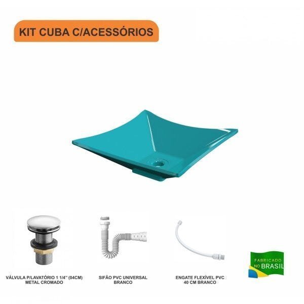 Kit Cuba L34 com Válvula Click 1 1/2'' + Sifão Pvc e Flexível Compace - 3