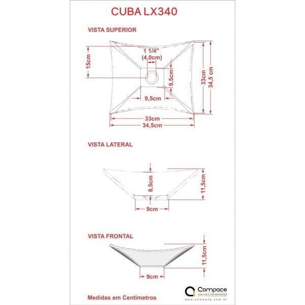 Kit Cuba L34 com Válvula Click 1 1/2'' + Sifão Pvc e Flexível Compace - 7