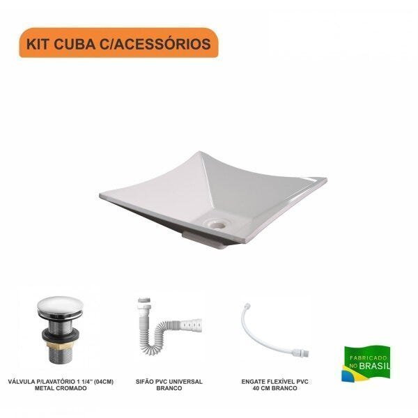 Kit Cuba L34 com Válvula Click 1 1/2'' + Sifão Pvc e Flexível Compace - 3