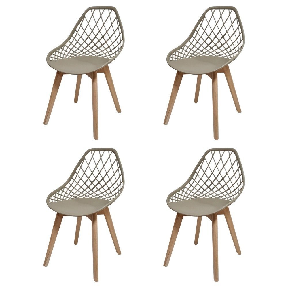 Conjunto 4 Cadeiras Kaila Pp Fendi Wood - 1