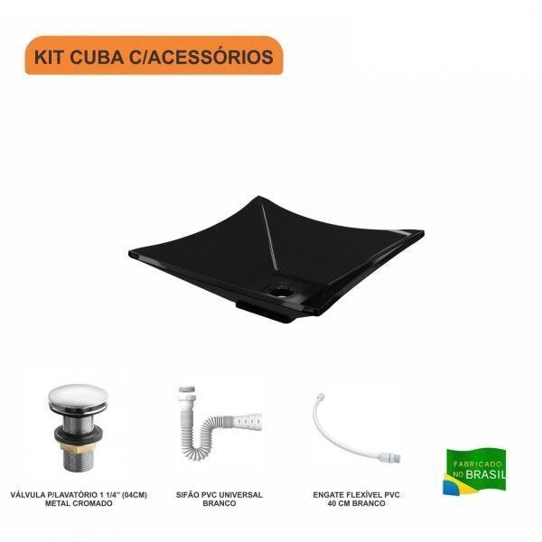 Kit Cuba L34 com Válvula Click 1 1/2'' + Sifão Pvc e Flexível Compace - 3