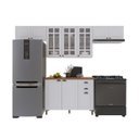 Ver imagem 2 de Cozinha Modulada 4 Peças 100% MDF com Vidro Bari Branco