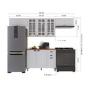Ver imagem 3 de Cozinha Modulada 4 Peças 100% MDF com Vidro Bari Branco