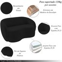 Ver imagem 4 de Conjunto 1 Sofá Living 160cm e 1 Poltrona Decorativa Sala de Estar Íbis Encosto Fixo Veludo Preto G3
