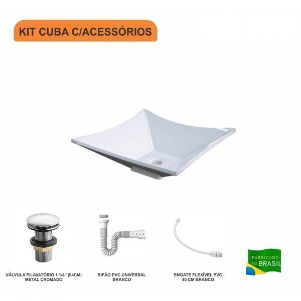 Kit Cuba L34 com Válvula Click 1 1/2'' + Sifão Pvc e Flexível Compace - 3
