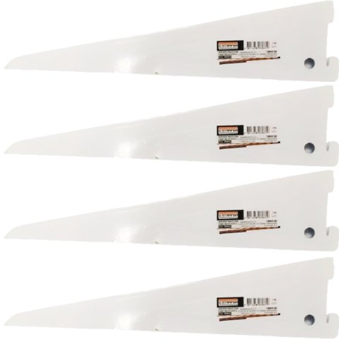 Kit 4 Suporte Prateleira Trilho Duplo em Aço Branco 27cm - Starfer