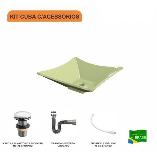 Kit Cuba L34 com Válvula Click 1 1/2" + Sifão Cromado e Flexível Compace - 3