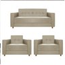 Kit Sofá 2 Lugares e 2 Poltronas Denver Linho - Cor Bege - 1