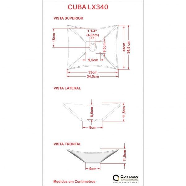 Kit Cuba L34 com Válvula Click 1 1/2" + Sifão Cromado e Flexível Compace - 7