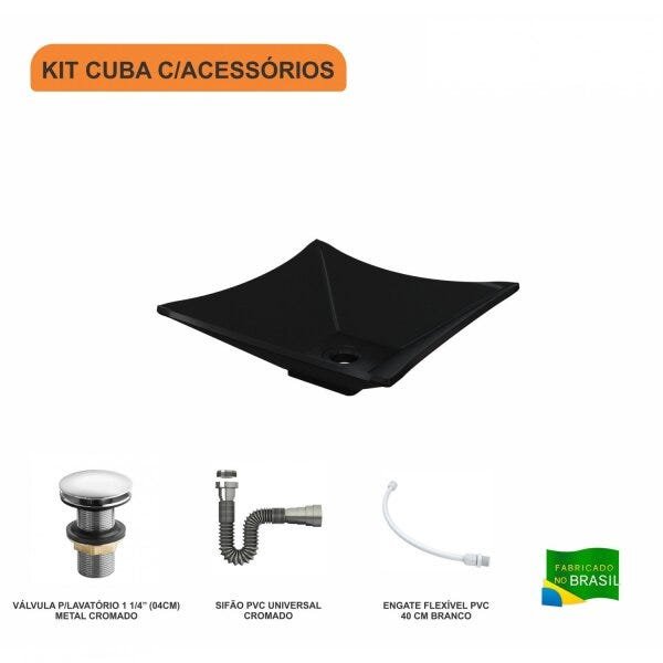 Kit Cuba L34 com Válvula Click 1 1/2" + Sifão Cromado e Flexível Compace - 3