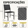 Kit 6 Cadeiras Dubai em Aluminio e Corda Nautica Preta - 5