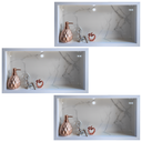 Ver imagem 1 de Nicho Porcelanato Banheiro Branco 60x32cm Kit 3 Unidades