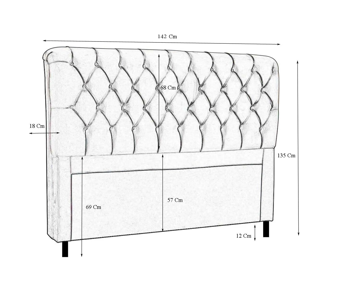 Cabeceira Casal 138Cm para Cama Box Alice Dancer Bege - FLASH SONHO - 3