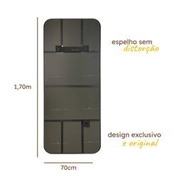 Espelho Grande Corpo Inteiro de Parede Moldura Aço 170x70cm Industrial - Preto - 3