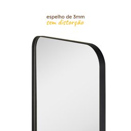 Espelho Grande Corpo Inteiro de Parede Moldura Aço 170x70cm Industrial - Preto - 2