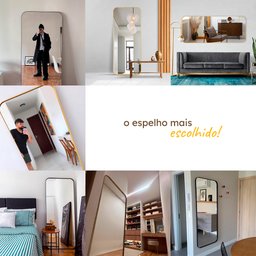 Espelho Grande Corpo Inteiro de Parede Moldura Aço 170x70cm Industrial - Preto - 7