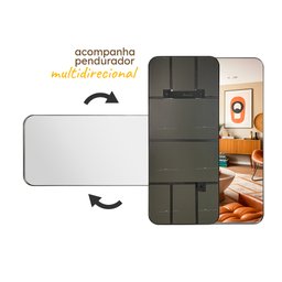 Espelho Grande Corpo Inteiro de Parede Moldura Aço 170x70cm Industrial - Preto - 4