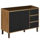 Ver imagem 1 de Balcão Gabinete para Pia 120cm sem Tampo Piazza P14 Nature/preto Fosco - Mpozenato