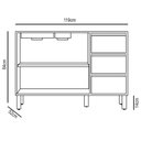 Ver imagem 4 de Balcão Gabinete para Pia 120cm sem Tampo Piazza P14 Nature/preto Fosco - Mpozenato