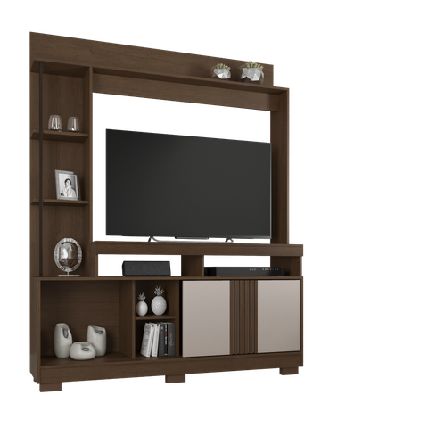 Estante Home Mdp para Tv até 49 Polegadas Flex Café e Off ou Café e Grafite